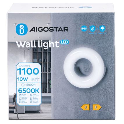 Aigostar - LED Zunanja stenska svetilka LED/10W/230V 6500K IP65 črna