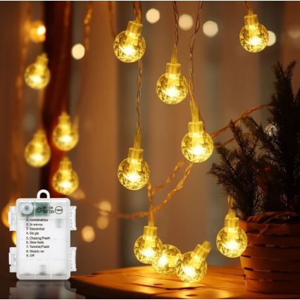 Aigostar - LED Zunanja božična veriga 100xLED/3xAA/8 funkcij 10,3 m IP44 topla bela