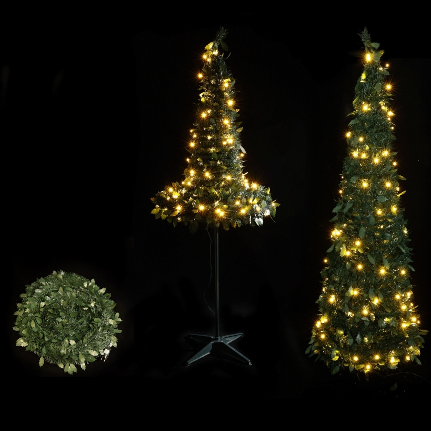 Aigostar - LED zunanji božični smrek, 100×LED, 1,5 m, IP44, zelen, topla bela