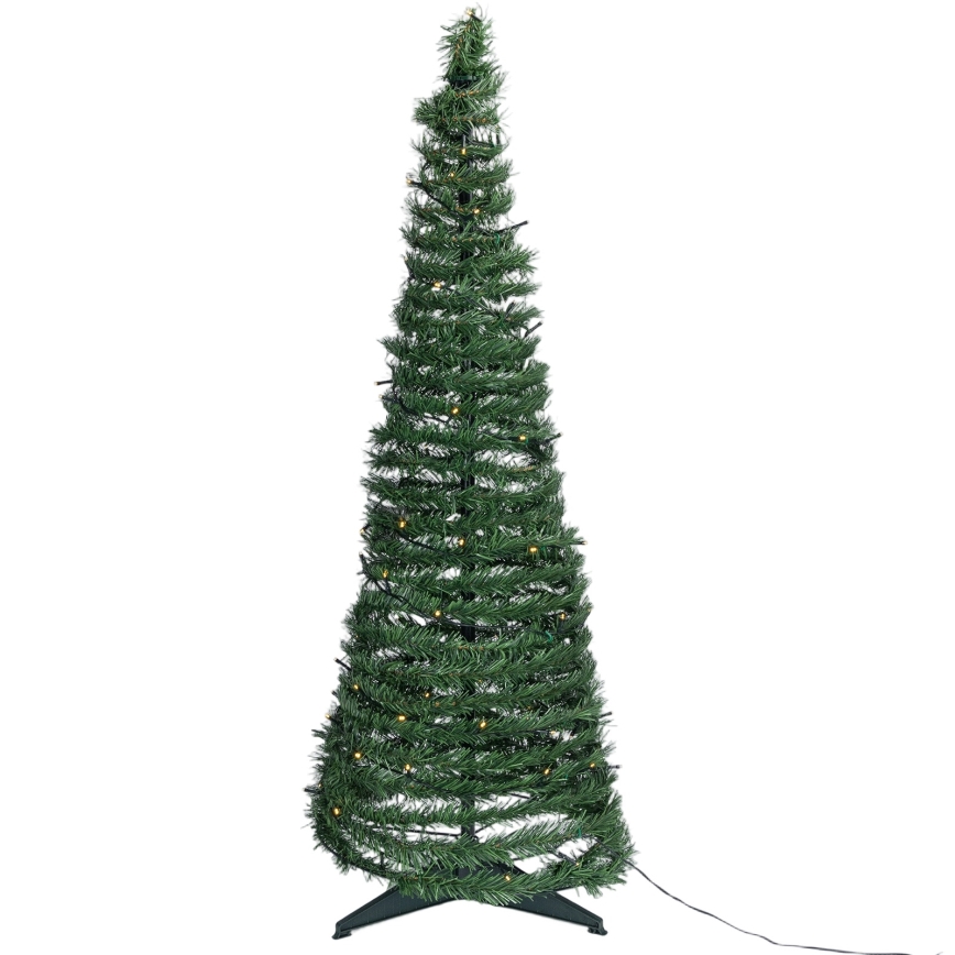 Aigostar - LED zunanji božični smrek, 100×LED, 1,5 m, IP44, zelen, topla bela