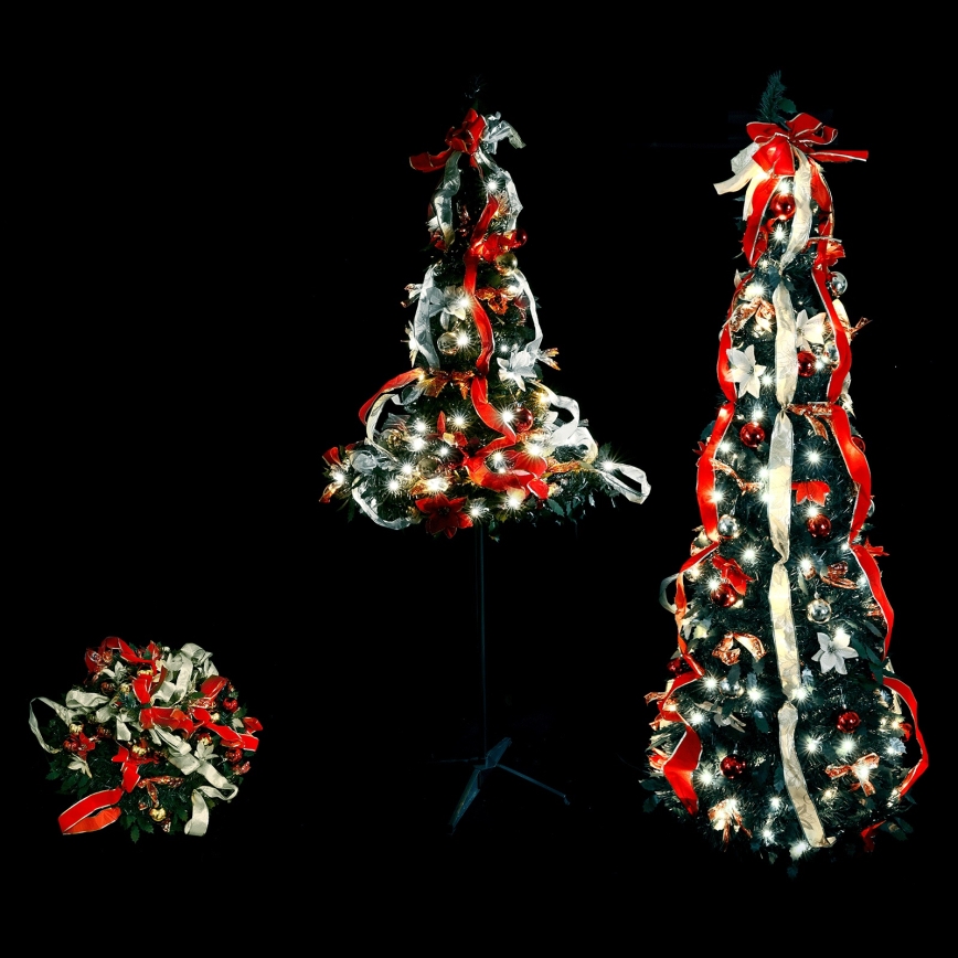 Aigostar - LED zunanje božično drevo 80xLED 1,2 m IP44 rdeča, hladna bela