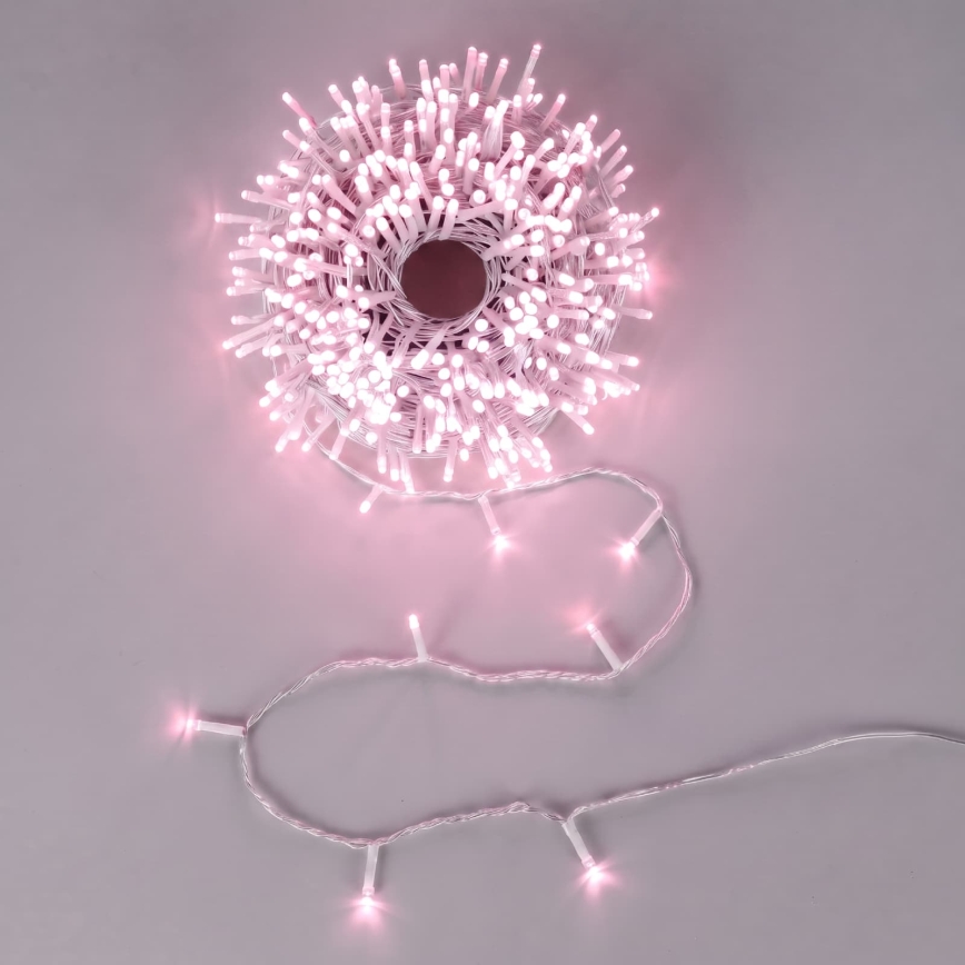 Aigostar - LED zunanji božični niz 100xLED/8 funkcij 13m IP44 rožnata