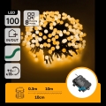 Aigostar - LED zunanji božični niz 100xLED/8 funkcij 3xAA 10,3m IP44 topla bela