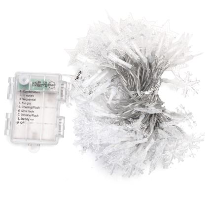 Aigostar - LED zunanji božični niz 100xLED/8 funkcij 3xAA 10 m IP44 hladna bela