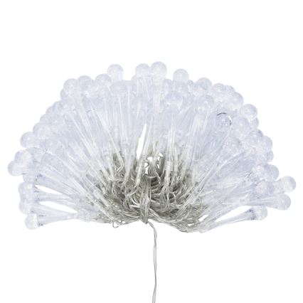 Aigostar - LED zunanji božični niz 100xLED/8 funkcij 3xAA 10 m IP44 topla bela v obliki kapljic