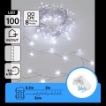 Aigostar - LED zunanji božični niz 100xLED/8 funkcij 3xAA 3,3m IP44 hladno bela