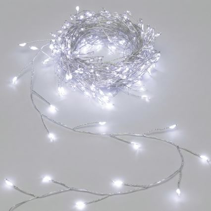 Aigostar - LED zunanji božični niz 100xLED/8 funkcij 3xAA 3,3m IP44 hladno bela