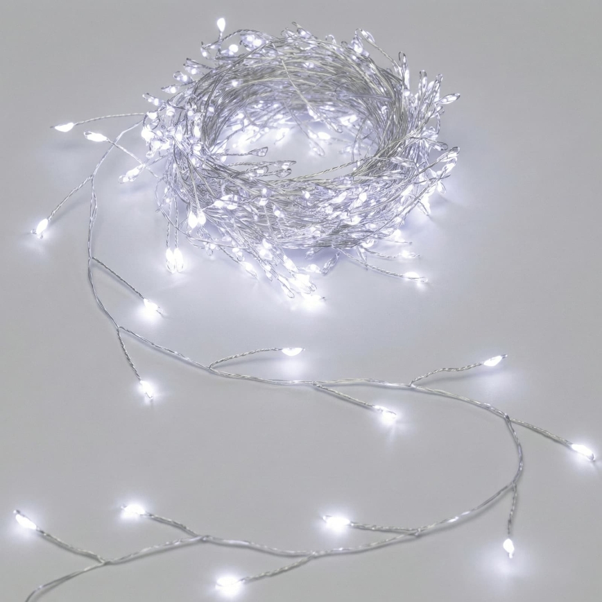 Aigostar - LED zunanji božični niz 100xLED/8 funkcij 3xAA 3,3m IP44 hladno bela