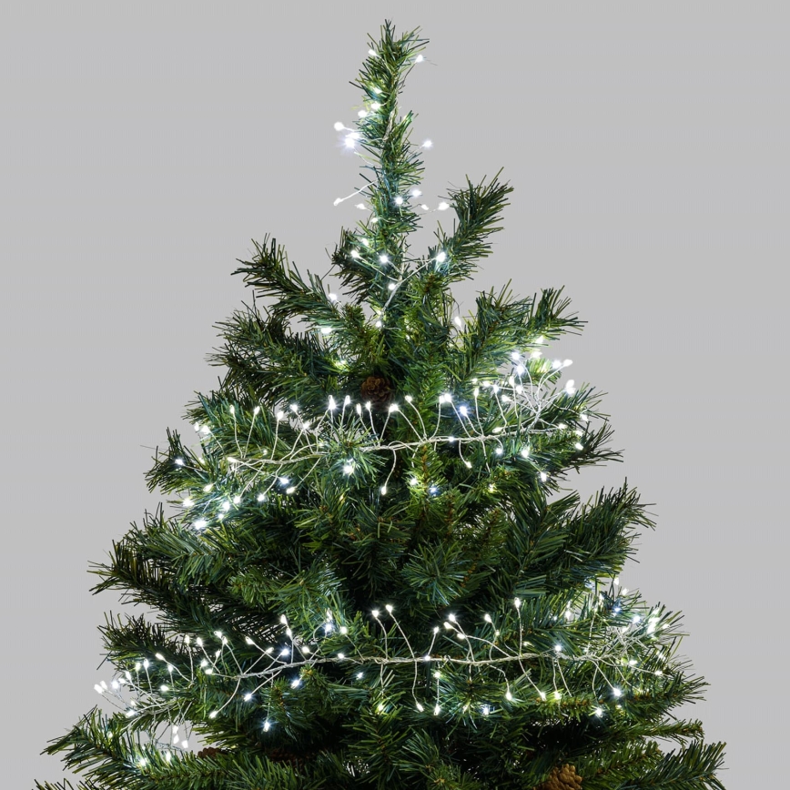Aigostar - LED zunanji božični niz 100xLED/8 funkcij 3xAA 3,3m IP44 hladno bela