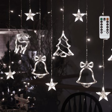 Aigostar - LED zunanji božični niz 120 LED / 8 funkcij, 3×0,6 m, IP44, hladna bela + daljinski upravljalnik