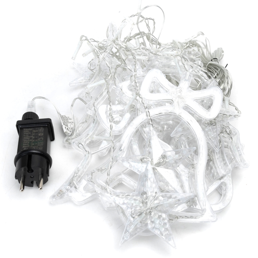 Aigostar - LED zunanji božični niz 120 LED / 8 funkcij, 3×0,6 m, IP44, hladna bela + daljinski upravljalnik