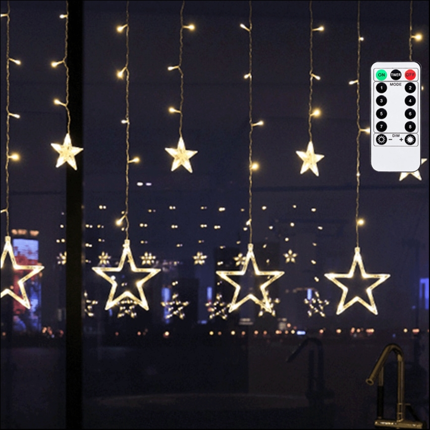 Aigostar - LED zunanji božični niz 120xLED/8 funkcij 3x0,6 m IP44 topla bela + daljinski upravljalnik