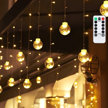 Aigostar - LED zunanji božični niz 120xLED/8 funkcij 3x0,6m IP44 topla bela + daljinski upravljalnik