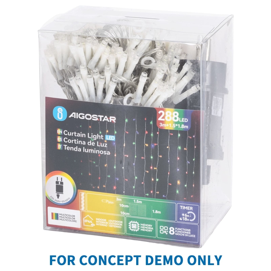 Aigostar - LED zunanji božični niz 120xLED/8 funkcij 3xAA 3,9x1,2m IP44 večbarven