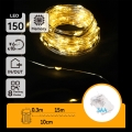 Aigostar -LED Zunanji božični niz 150xLED/8 funkcij 3xAA 15,3m IP44 topla bela