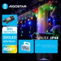 Aigostar - LED zunanji božični niz 200xLED/8 funkcij 13x0,6m IP44 večbarven