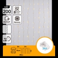 Aigostar - LED zunanji božični niz 200xLED/8 funkcij 3xAA 5x2m IP44 topla bela