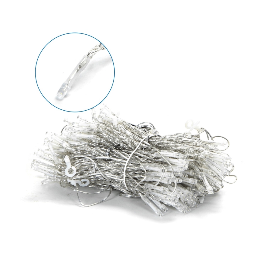 Aigostar - LED zunanji božični niz 200xLED/8 funkcij 5x2m IP44 hladna bela