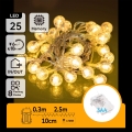 Aigostar - LED zunanji božični niz 25xLED/3xAA/8 funkcij 2,8 m IP44 topla bela