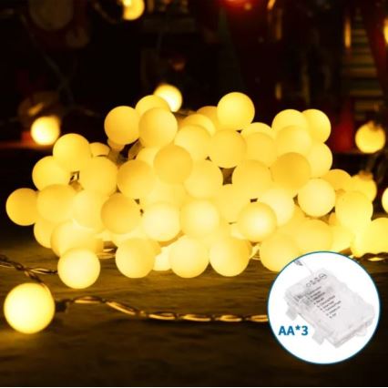 Aigostar-LED Zunanji božični niz 25xLED/3xAA/8 funkcij 2,8 m IP44 topla bela