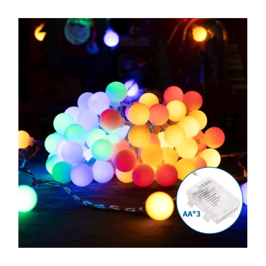 Aigostar - LED zunanji božični niz 25xLED/3xAA/8 funkcij 2,8 m IP44 večbarven