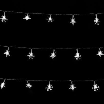 Aigostar - LED zunanji niz 25xLED/8 funkcij 3xAA 2,5 m IP44 hladna bela