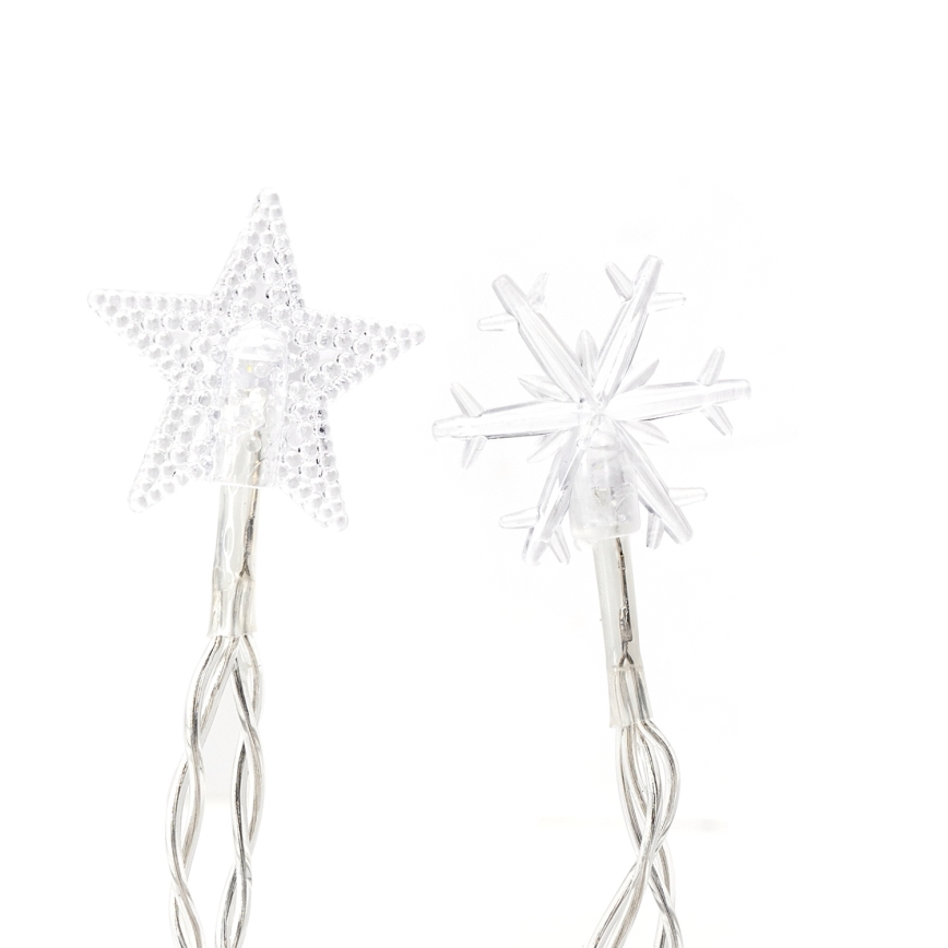 Aigostar - LED zunanji niz 25xLED/8 funkcij 3xAA 2,5 m IP44 hladna bela