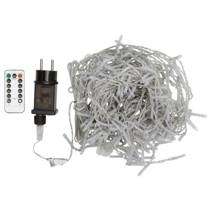 Aigostar - LED zunanji božični niz 300xLED/8 funkcij 3x1m IP44 hladna bela + daljinski upravljalnik