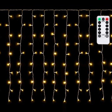 Aigostar - LED zunanji božični niz 300xLED/8 funkcij 3x1m IP44 topla bela + daljinski upravljalnik