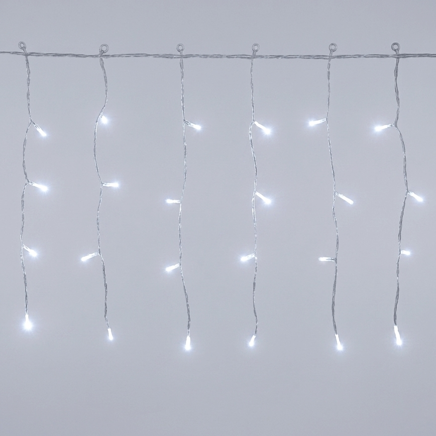Aigostar - LED zunanji božični niz 300xLED/8 funkcij 3xAA 18x0,4m IP44 hladna bela