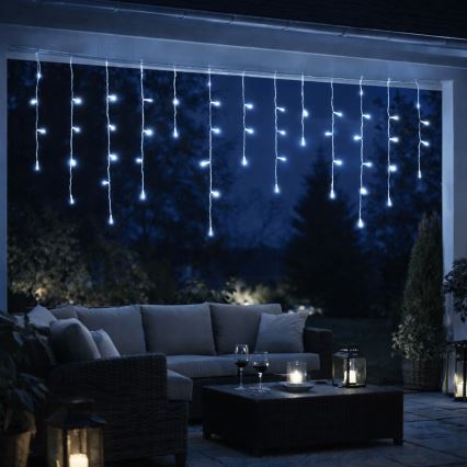 Aigostar - LED zunanji božični niz lučk 300xLED/8 funkcij 3xAA 18x0,6 m IP44 hladna bela