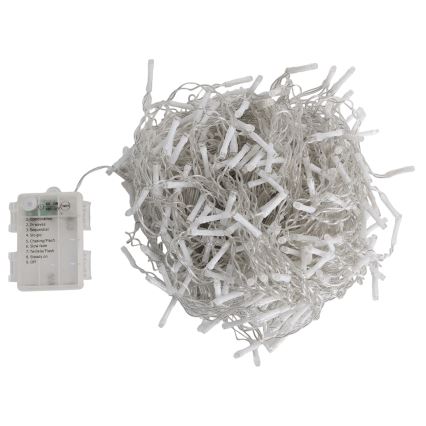Aigostar - LED zunanji božični niz 300×LED/8 programov 3×AA 18×0,6 m IP44 topla bela