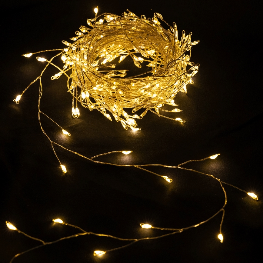 Aigostar - LED zunanji božični niz 300xLED/8 funkcij 3xAA 9,3m IP44 topla bela