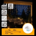 Aigostar - LED zunanji božični niz 300×LED/8 programov 3×AA 18×0,6 m IP44 topla bela