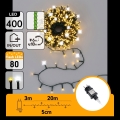 Aigostar - LED zunanji božični niz 320xLED+80xLED 23m IP44 topla+hladna bela