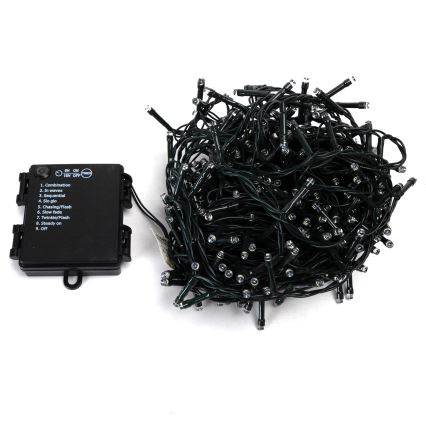 Aigostar - LED zunanji božični niz 400xLED/8 funkcij 4xAA 20,3 m IP44 hladno bela