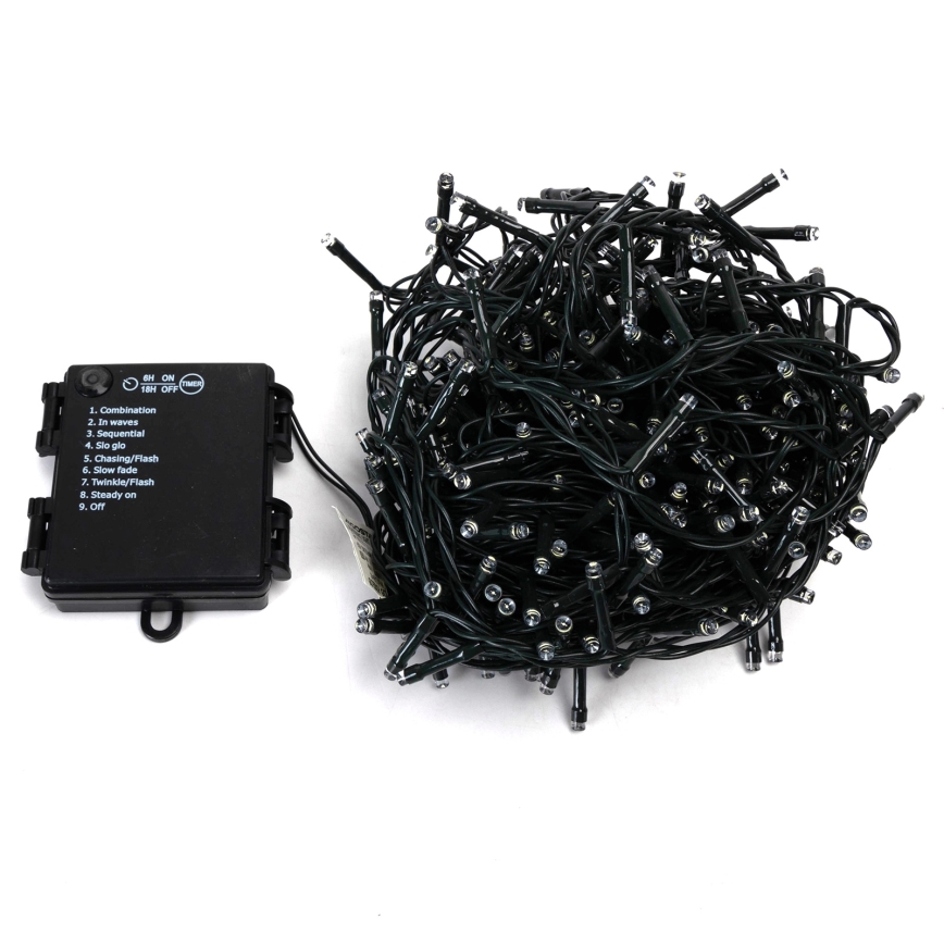 Aigostar - LED zunanji božični niz 400xLED/8 funkcij 4xAA 20,3 m IP44 hladno bela