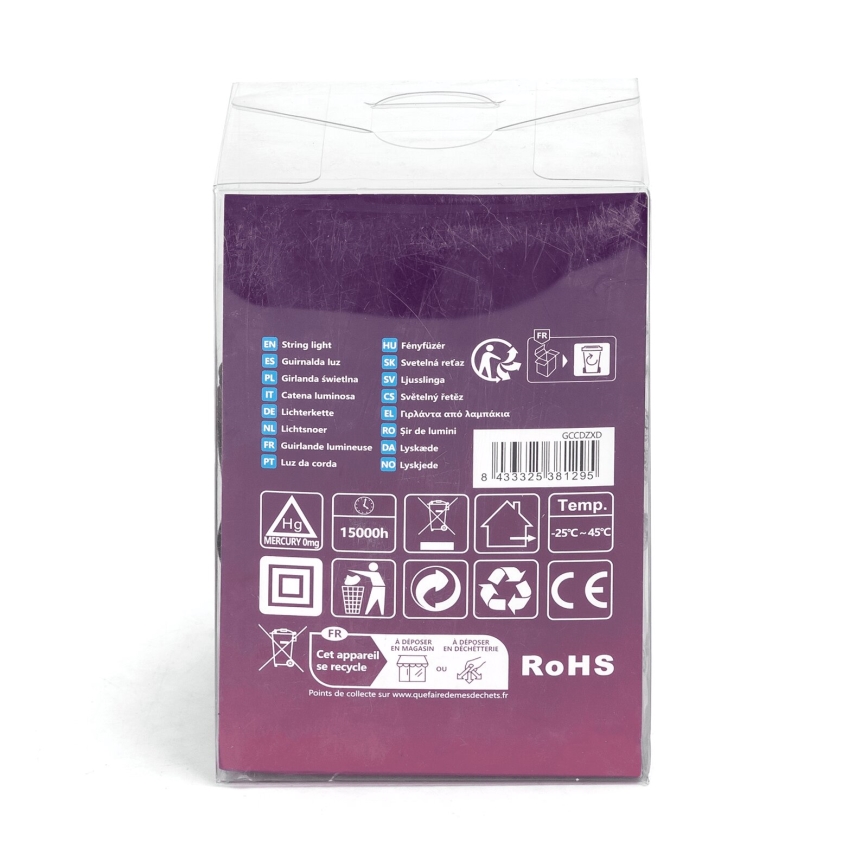 Aigostar - LED zunanji božični niz 50 LED/8 funkcij 8 m IP44 hladno bela