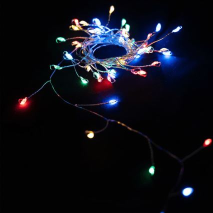 Aigostar - LED zunanji božični niz 50xLED/8 funkcij 3xAA 1,8m IP44 večbarven