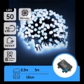 Aigostar -LED Zunanji božični niz 50xLED/8 funkcij 3xAA 5,3m IP44 hladna bela