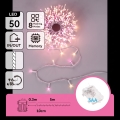 Aigostar - LED zunanji božični niz 50xLED/8 funkcij 3xAA 5,3m IP44 roza/topla bela