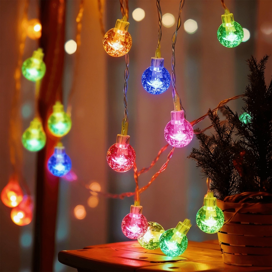 Aigostar - LED Zunanji božični niz 50xLED/8 funkcij 3xAA 5,3m IP44 večbarven