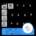 Aigostar - LED zunanji božični niz 50xLED/8 funkcij 3xAA 5 m IP44 hladno bela