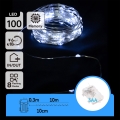 Aigostar - LED zunanji božični niz lučk 100xLED/8 funkcij/3xAA 10,3m IP44 hladno bela