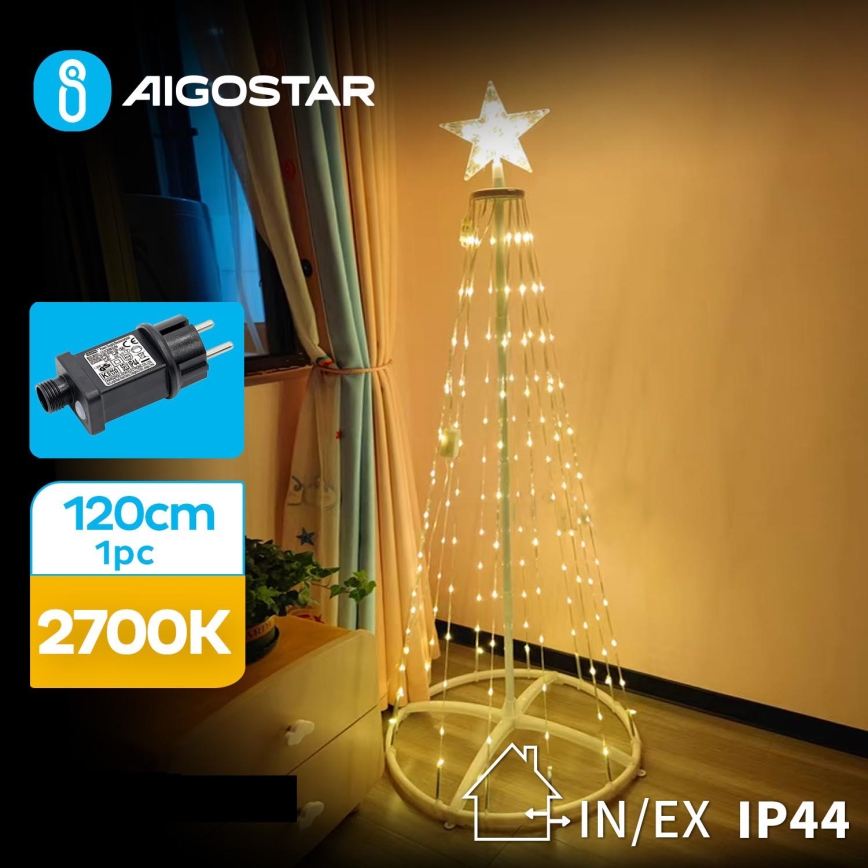 Aigostar - LED Zunanji božični okrasek LED/3,6W/31/230V 2700K 120 cm IP44