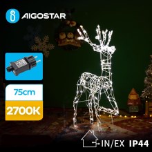 Aigostar - LED Zunanji božični okrasek LED/3,6W/31/230V 2700K 75 cm IP44 jelenček