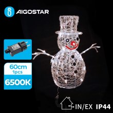 Aigostar - LED Zunanji božični okrasek LED/3,6W/31/230V 6500K 60 cm IP44 snežak