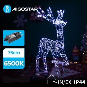 Aigostar - LED Zunanji božični okrasek LED/3,6W/31/230V 6500K 75 cm IP44 jelenček