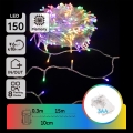 Aigostar -LED Zunanji božični svetlobni niz 150xLED/8 funkcij 3xAA 15,3m IP44 večbarven
