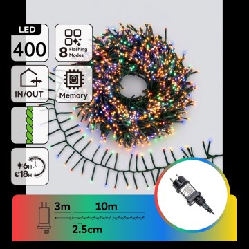 Aigostar - LED zunanji božični svetlobni niz 400 LED/8 funkcij 13 m IP44 večbarven